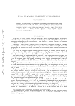 Duals of Quantum Semigroups with Involution