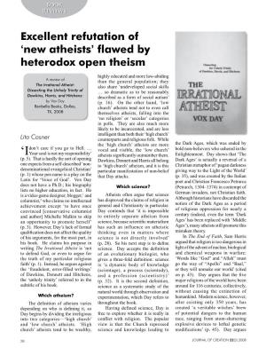 Excellent Refutation of 'New Atheists' Flawed by Heterodox Open Theism