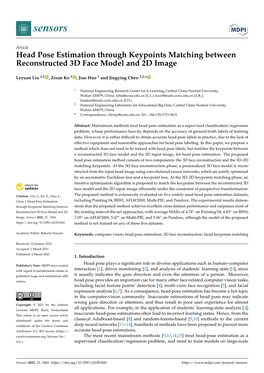 Head Pose Estimation Through Keypoints Matching Between Reconstructed 3D Face Model and 2D Image