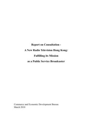 Consultation Paper on the Future Directions of the Radio Television