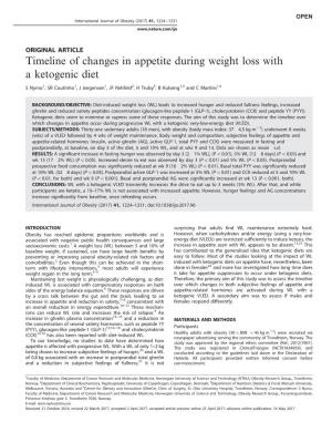 Timeline of Changes in Appetite During Weight Loss with a Ketogenic Diet