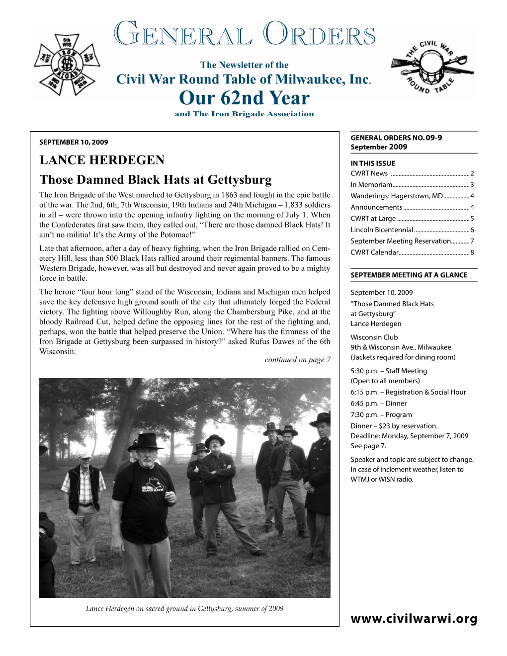 General Orders the Newsletter of the Civil War Round Table of Milwaukee, Inc