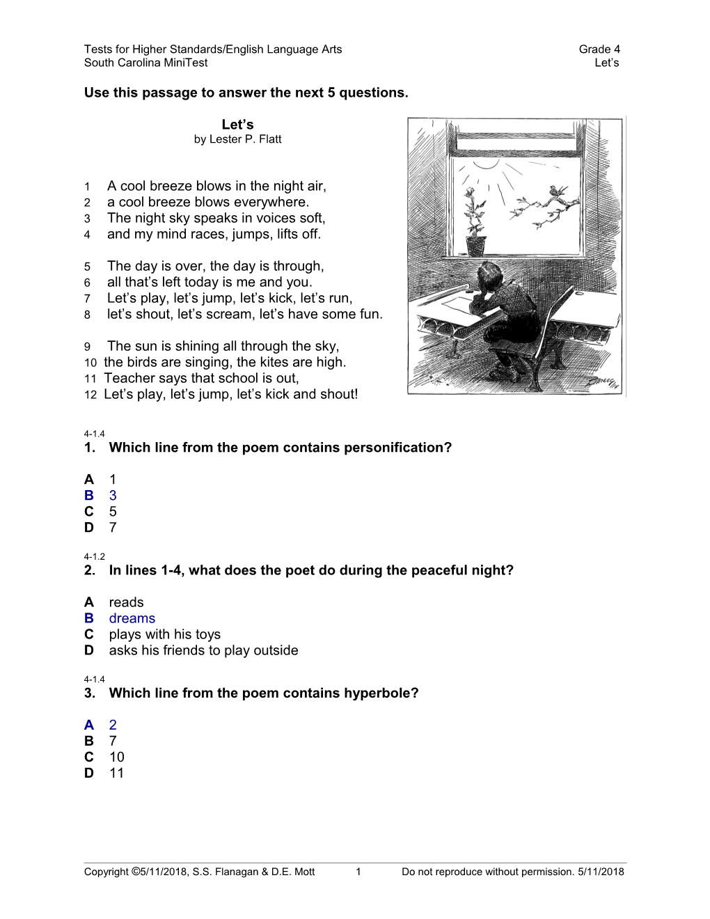 Tests for Higher Standards/English Language Arts Grade 4