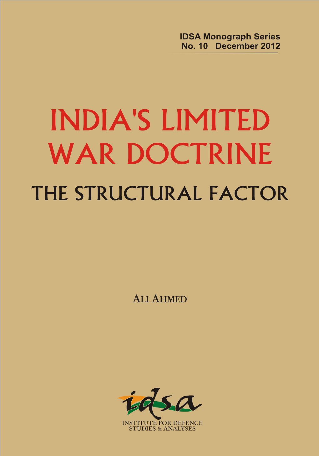 India's Limited War Doctrine: the Structural Factor