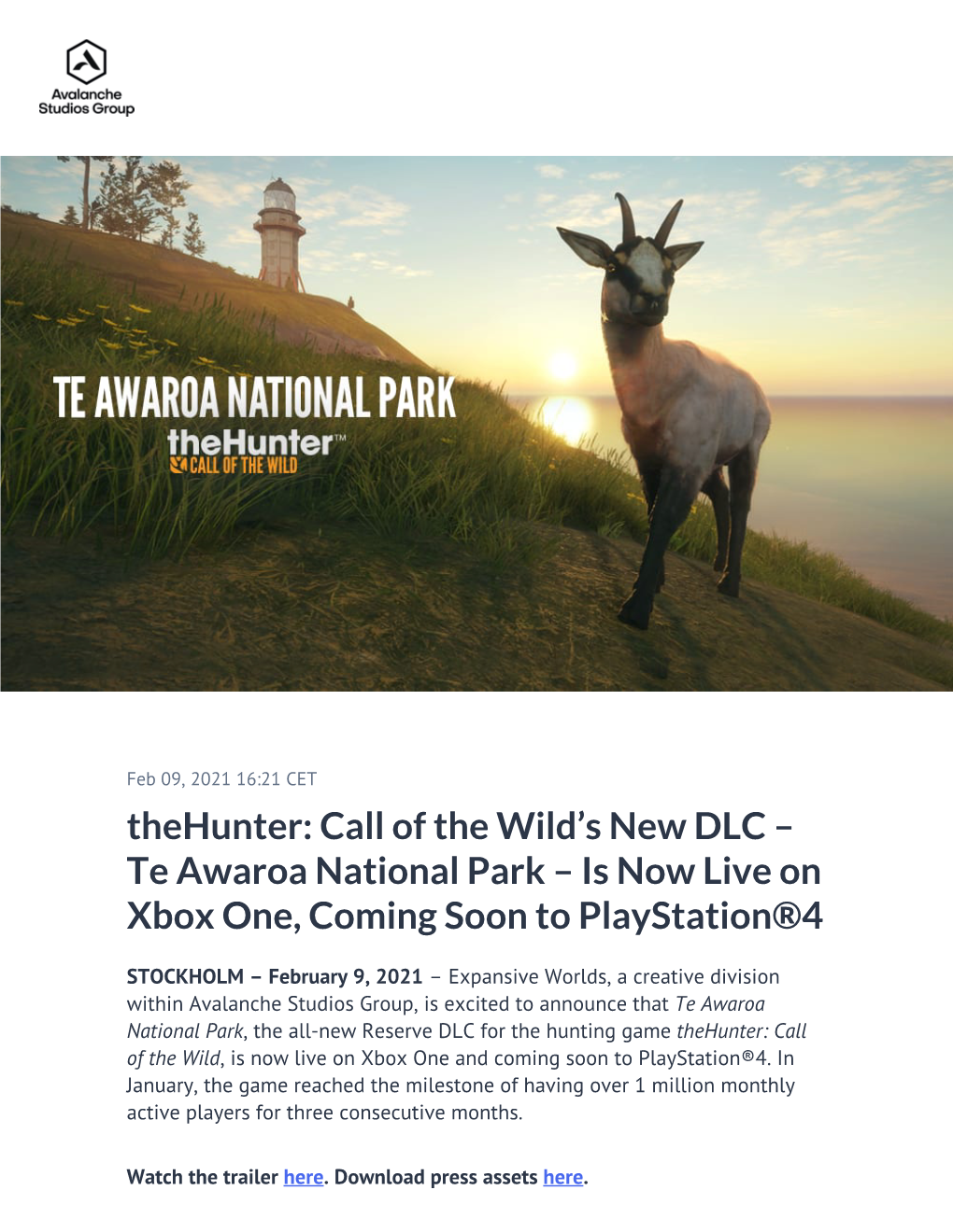 Thehunter: Call of the Wild's New DLC – Te Awaroa National Park – Is