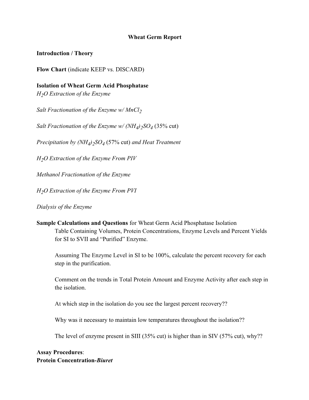 Isolation of Wheat Germ Acid Phosphatase