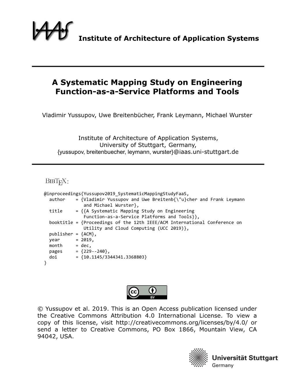 A Systematic Mapping Study on Engineering Function-As-A-Service Platforms and Tools