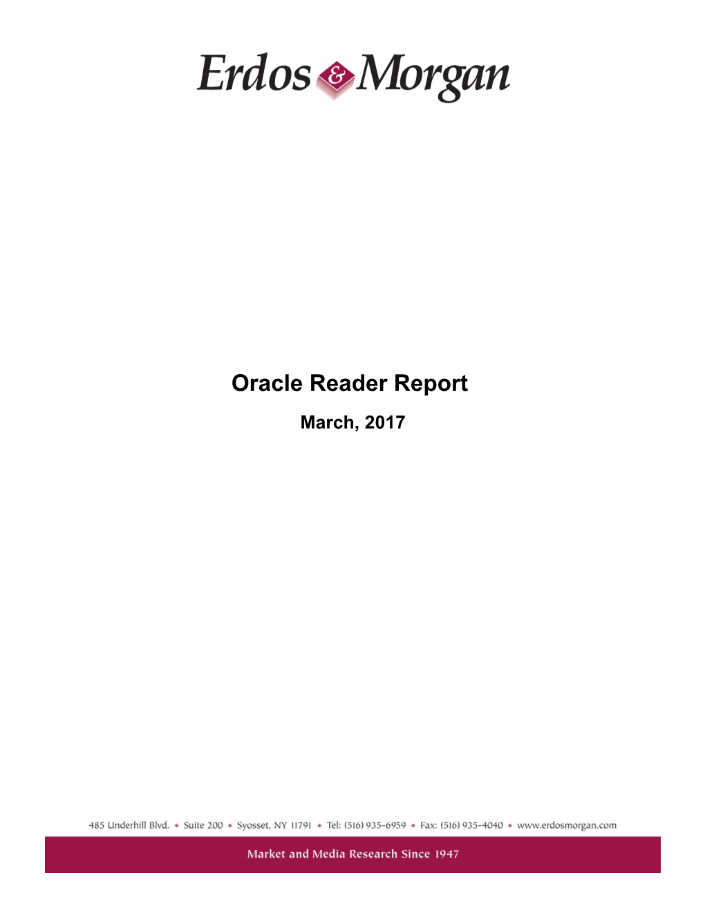 Oracle Reader Report