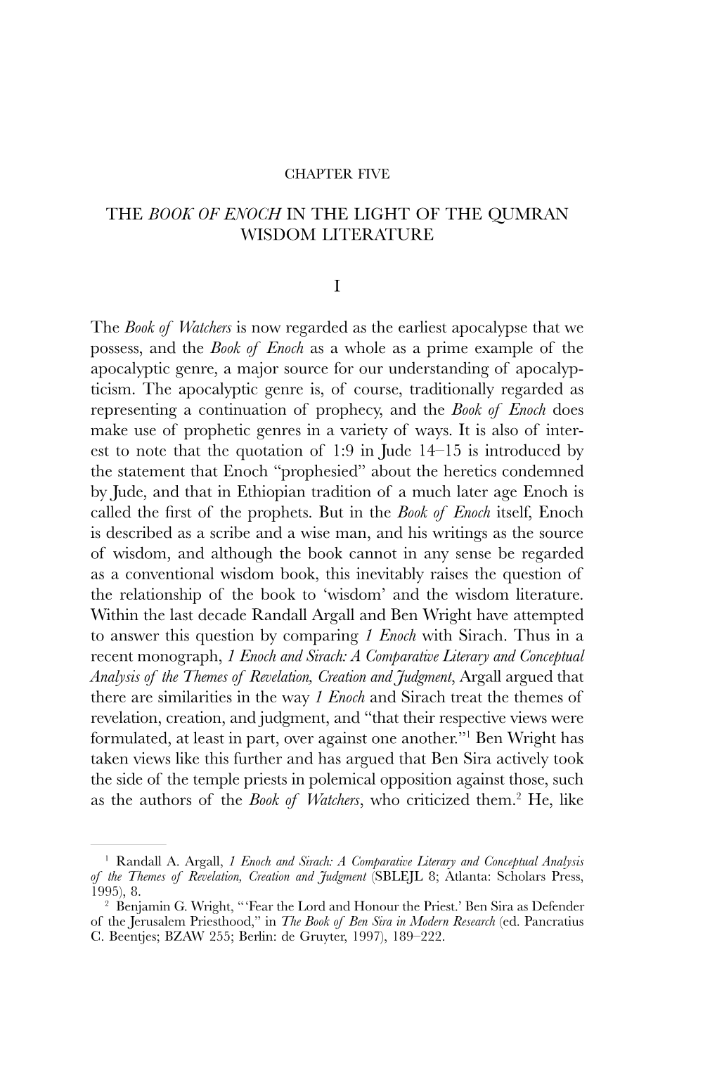 The Book of Enoch in the Light of the Qumran Wisdom Literature