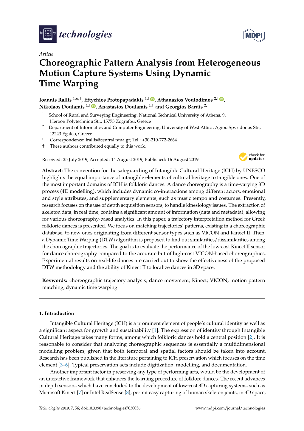 Choreographic Pattern Analysis from Heterogeneous Motion Capture Systems Using Dynamic Time Warping