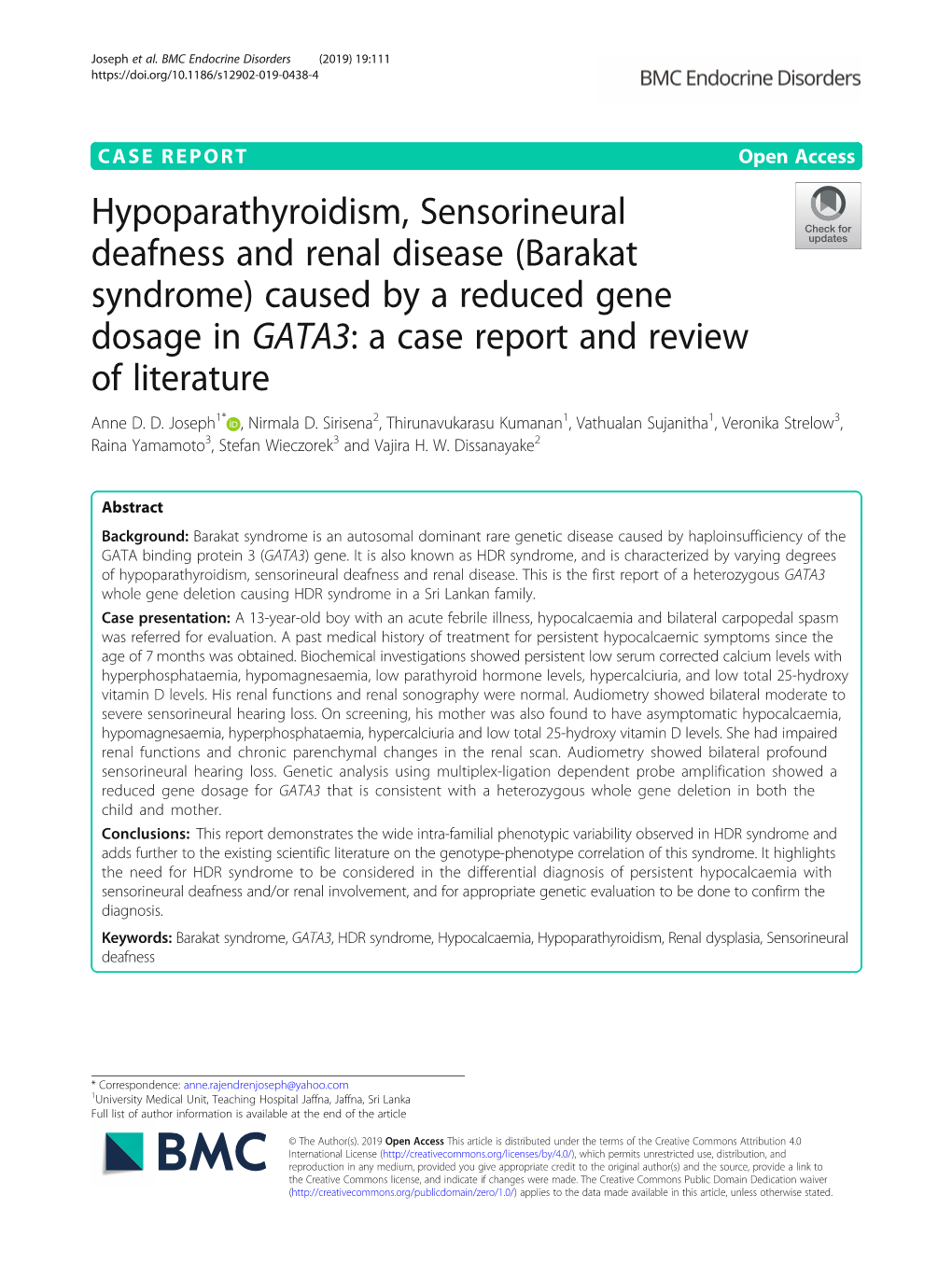 Hypoparathyroidism, Sensorineural