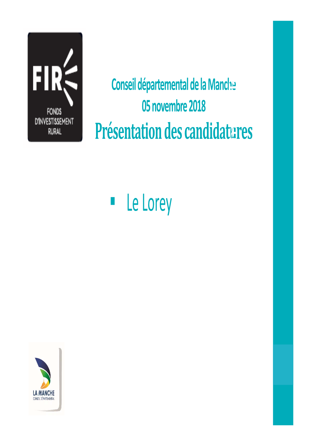 Le Lorey Fonds D’Investissement Rural Les 5 Orientations De La Politique Territoriale 2016‐2021