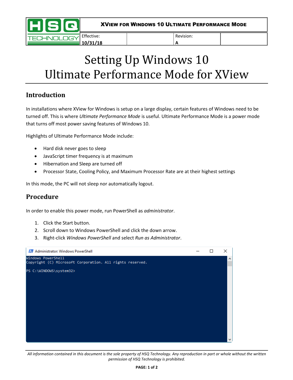 Setting up Windows 10 Ultimate Performance Mode for Xview