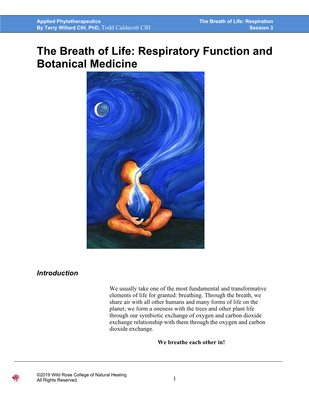 The Breath of Life: Respiratory Function and Botanical Medicine