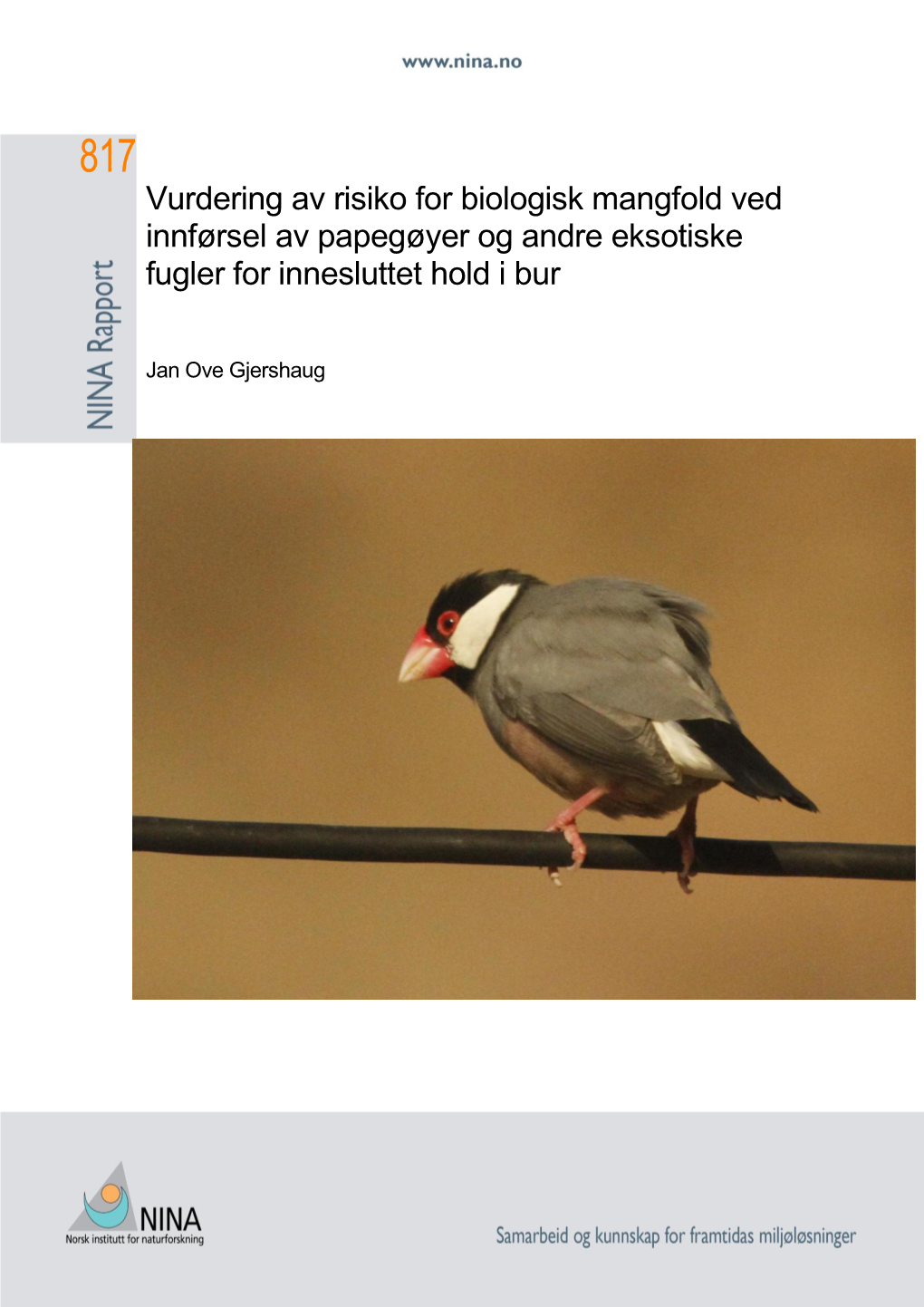 Vurdering Av Risiko for Biologisk Mangfold Ved Innførsel Av Papegøyer Og Andre Eksotiske Fugler for Innesluttet Hold I Bur