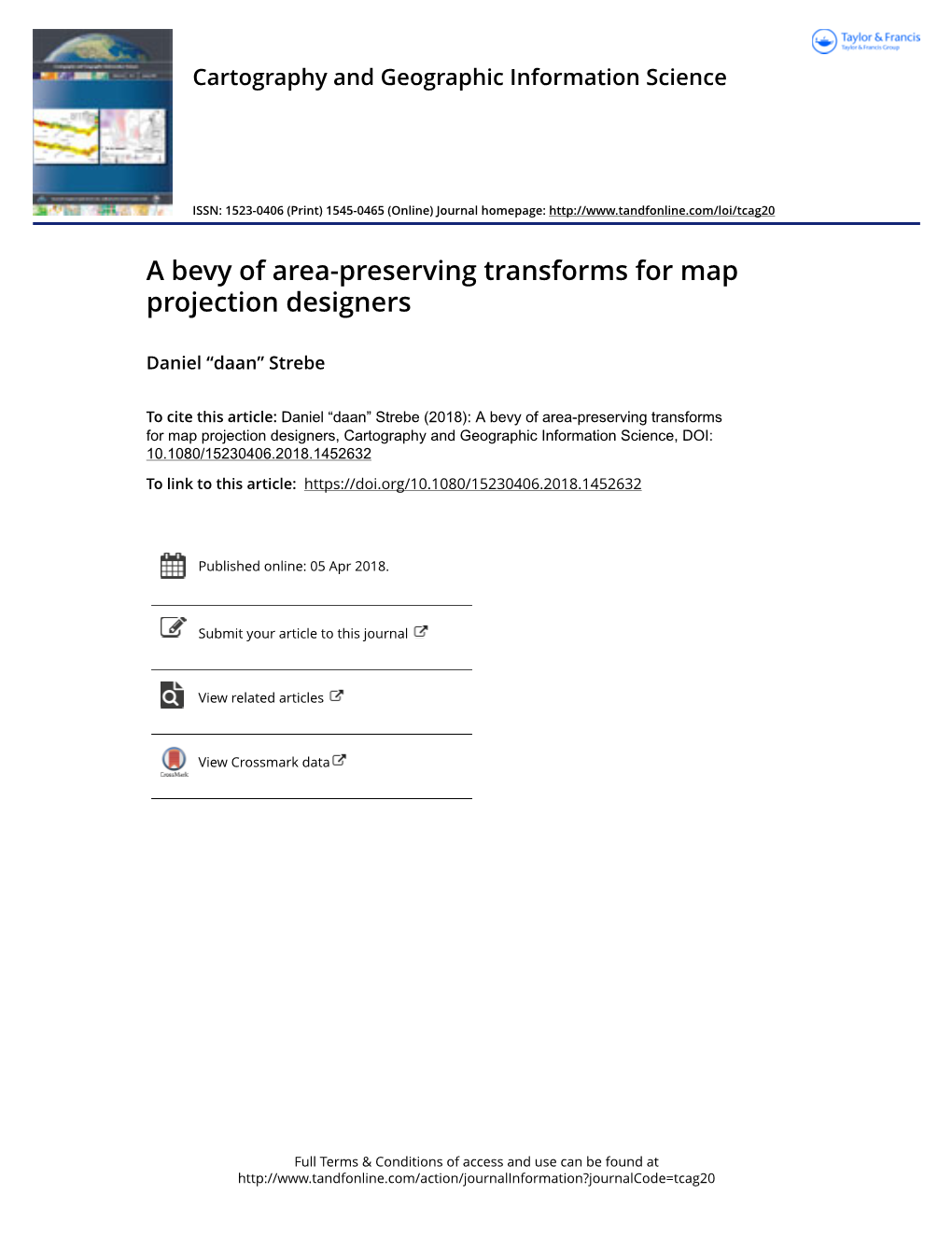 A Bevy of Area Preserving Transforms for Map Projection Designers.Pdf