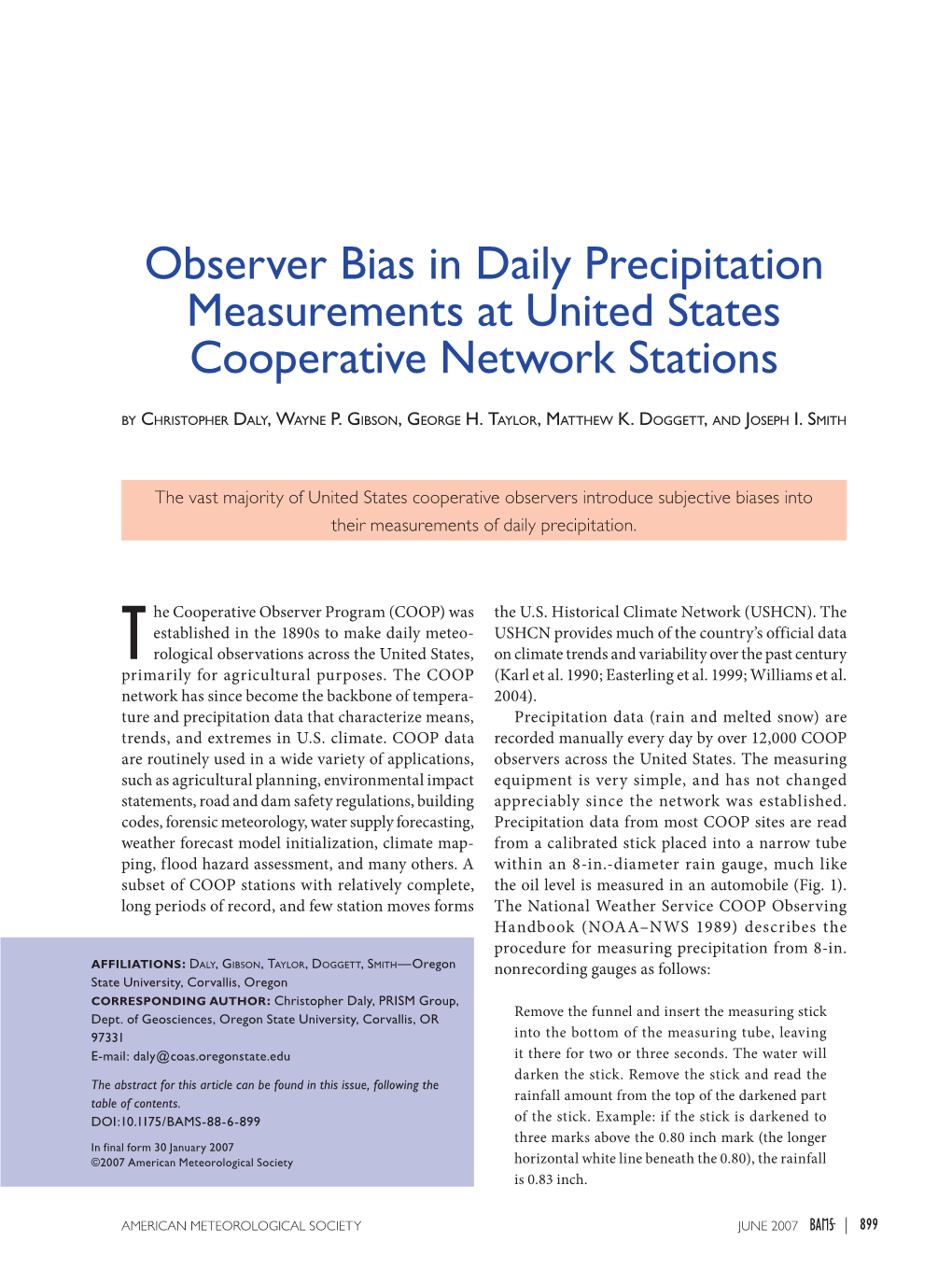 Observer Bias in Daily Precipitation Measurements at United States Cooperative Network Stations