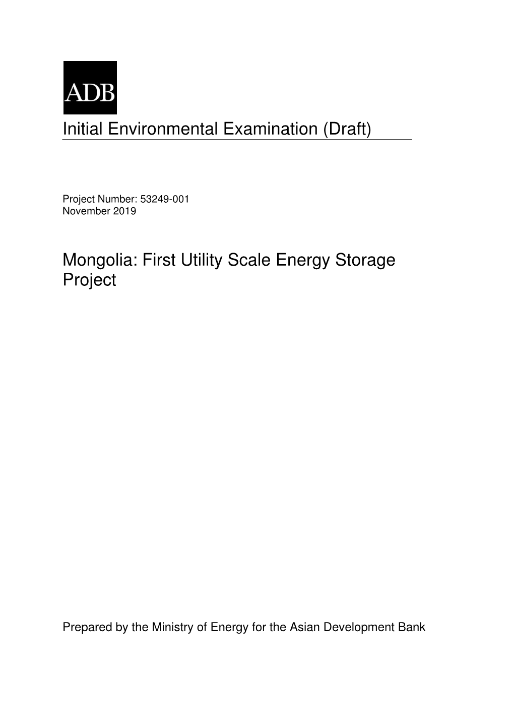 53249-001: First Utility-Scale Energy Storage Project