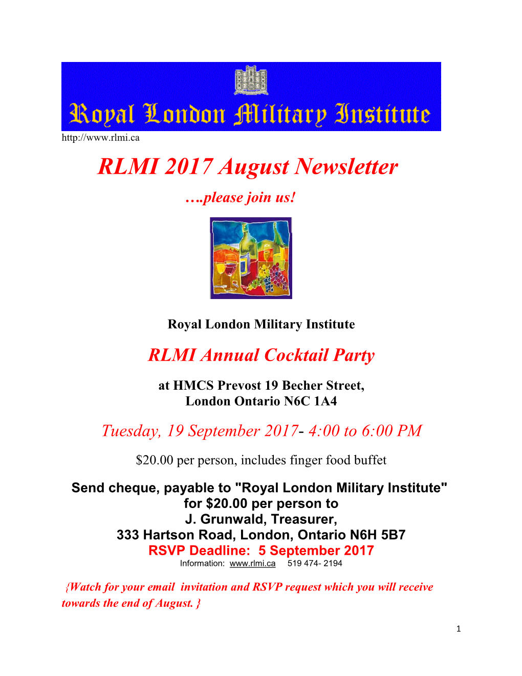 RLMI 2017 August Newsletter