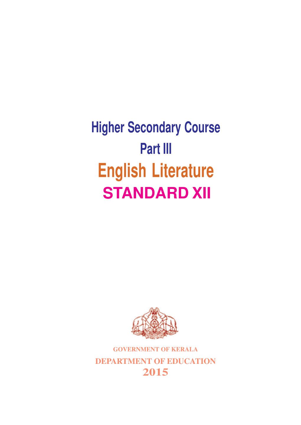 English Literature STANDARD XII