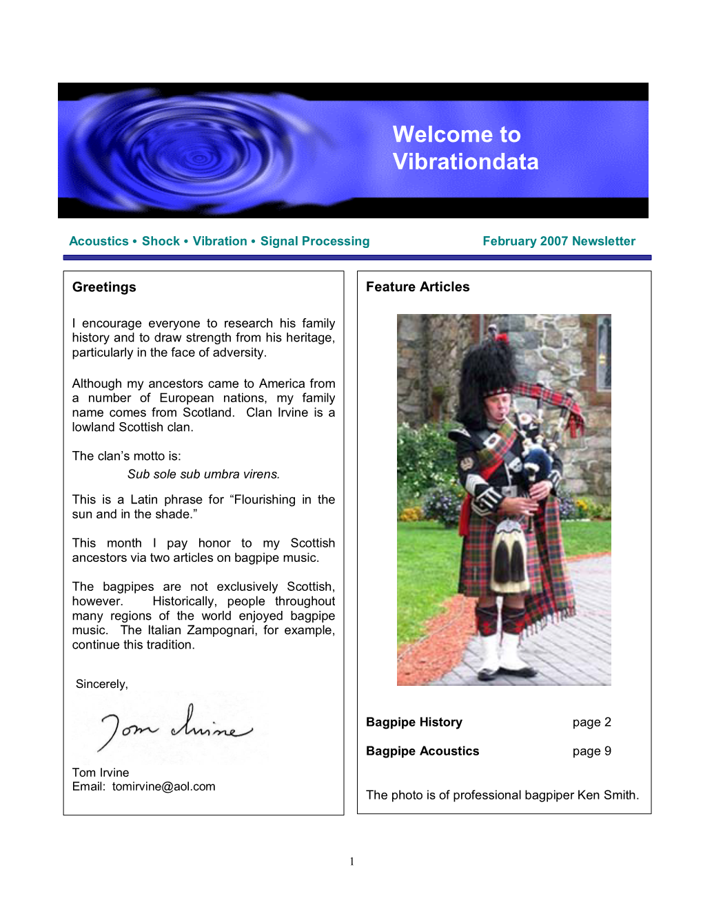 February 2007 Newsletter