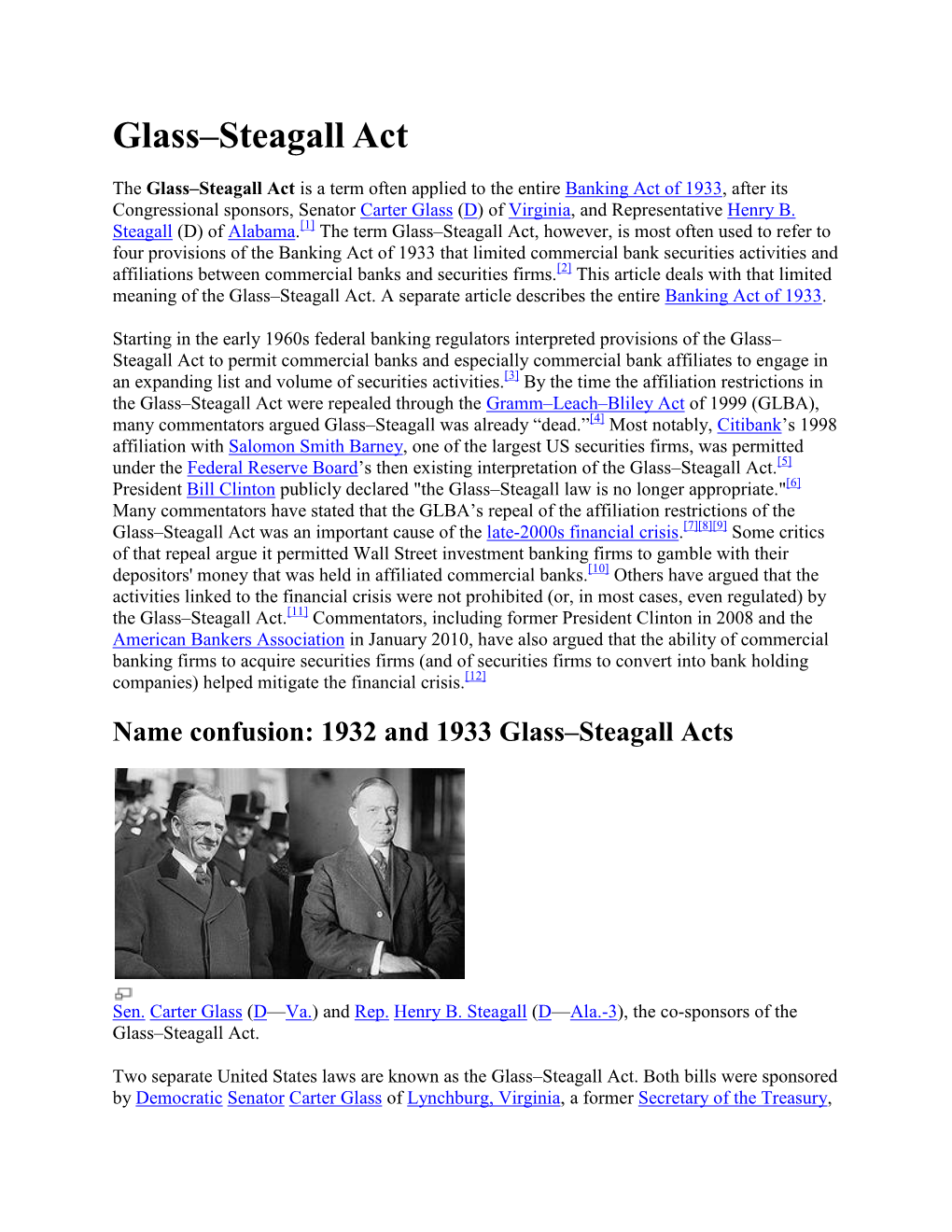 Glass–Steagall Act