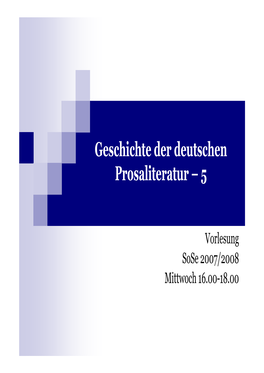 Geschichte Der Deutschen Prosaliteratur – 5