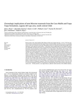 Chronologic Implications of New Miocene Mammals from the Cura-Mallín and Trapa Trapa Formations, Laguna Del Laja Area, South Central Chile