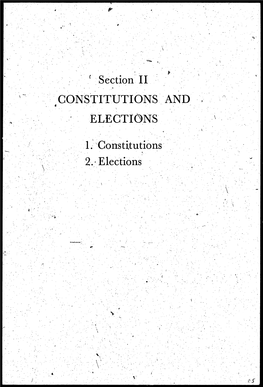 Constitutions and Elections