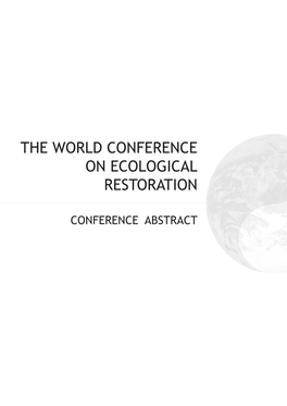 World Conference on Ecological Restoration