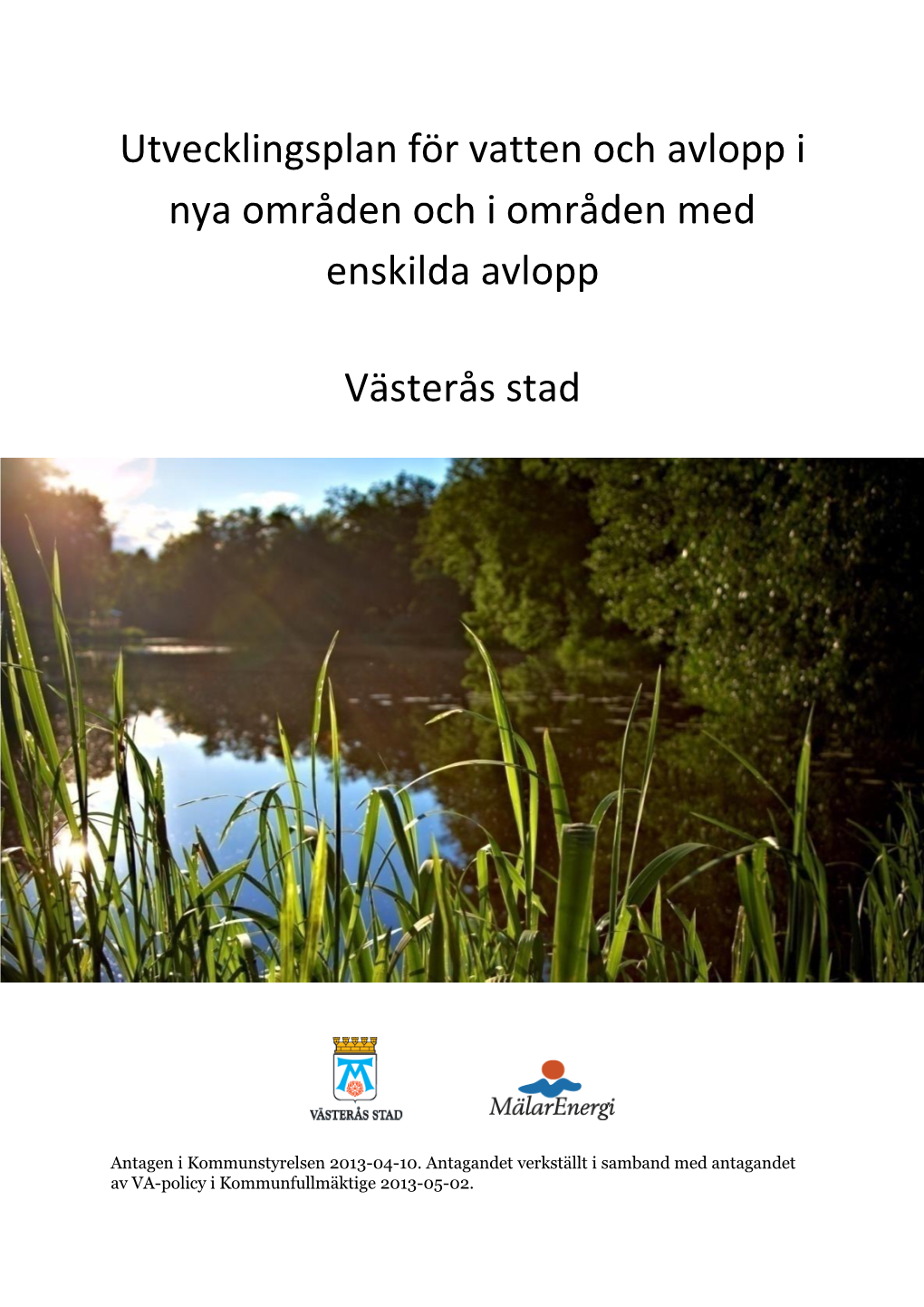 Utvecklingsplan För Vatten Och Avlopp I Nya Områden Och I Områden Med ...