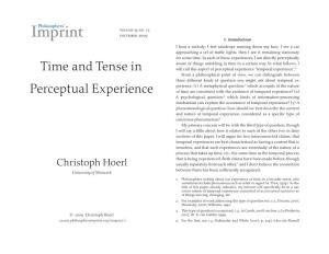 Time and Tense in Perceptual Experience