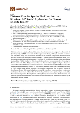 Different Erionite Species Bind Iron Into the Structure: a Potential Explanation for Fibrous Erionite Toxicity