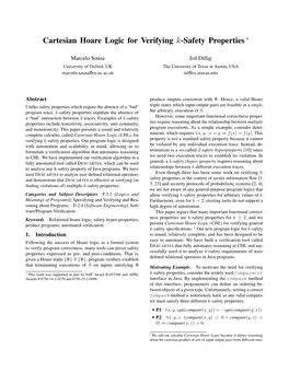 Cartesian Hoare Logic for Verifying K-Safety Properties ∗