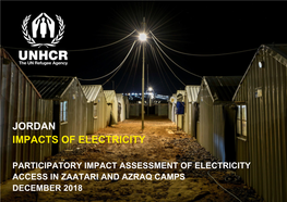 UNHCR Jordan – Technical Unit: Impact of Electricity Access on Refugees in Azraq and Zaatari Camps