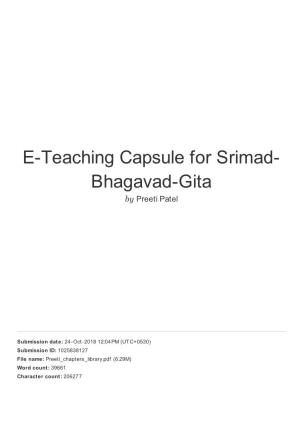 E-Teaching Capsule for Srimad- Bhagavad-Gita by Preeti Patel