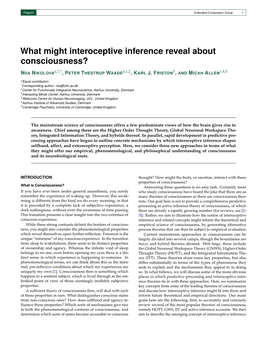 What Might Interoceptive Inference Reveal About Consciousness?