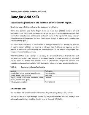 Lime for Acid Soils