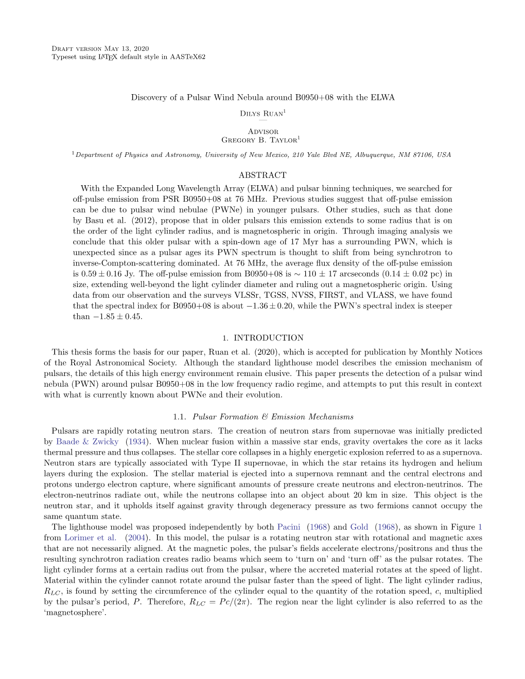 Discovery of a Pulsar Wind Nebula Around PSR B0950+08