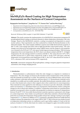 Mnnh4p2o7-Based Coating for High Temperature Assessment on the Surfaces of Cement Composites