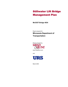 Stillwater Lift Bridge Management Plan