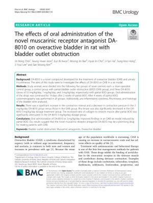 The Effects of Oral Administration of the Novel Muscarinic Receptor