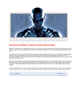 Chronicles of Riddick: Assault on Dark Athena Guide