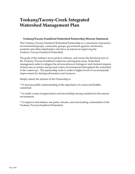 Tookany/Tacony-Creek Integrated Watershed Management Plan