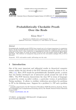 Probabilistically Checkable Proofs Over the Reals