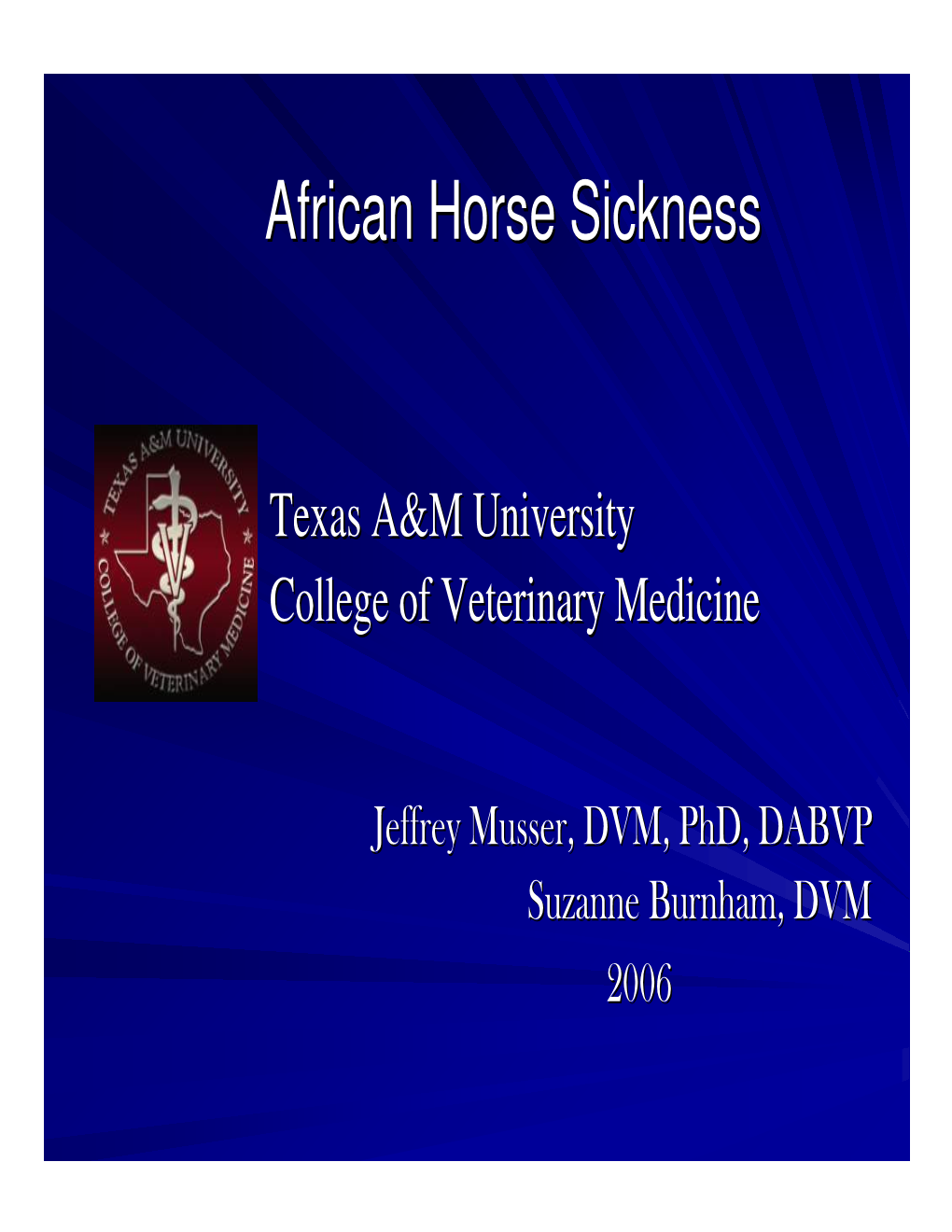 African Horse Sickness