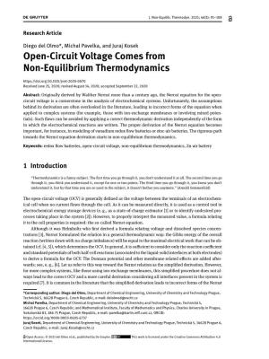 Open-Circuit Voltage Comes from Non-Equilibrium Thermodynamics