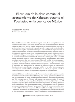 El Asentamiento De Xaltocan Durante El Posclásico En La Cuenca De México