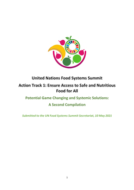 United Nations Food Systems Summit Action Track 1: Ensure Access To