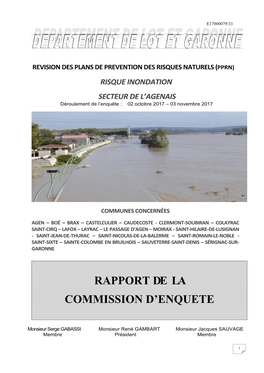 Rapport De La Commission D'enquete